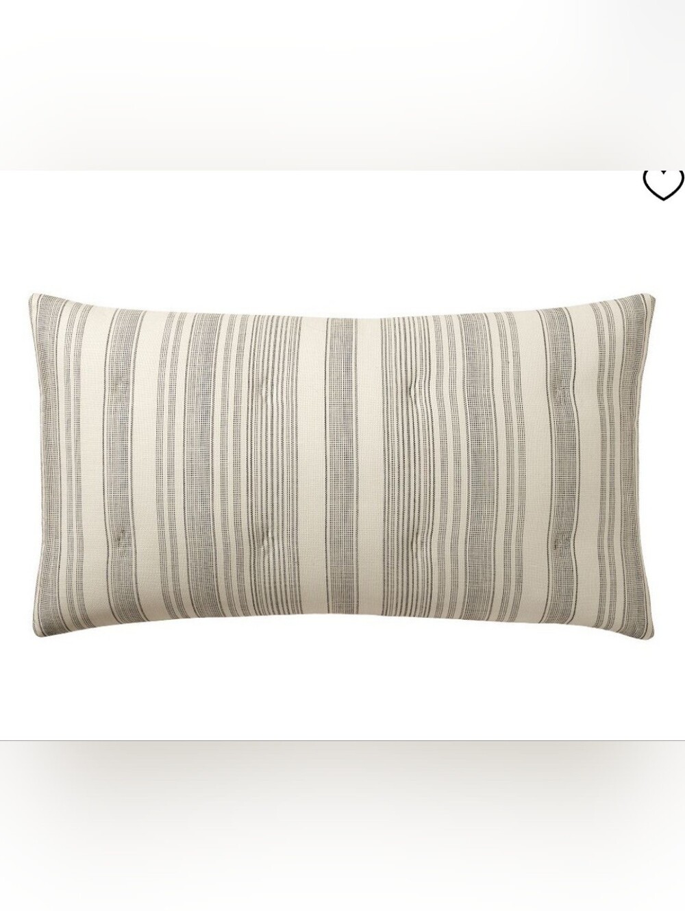 Hawthorn Stripe King Size Shams. Set Of 2 NWT Beige With Charcoal Stripes - Picture 3 of 6
